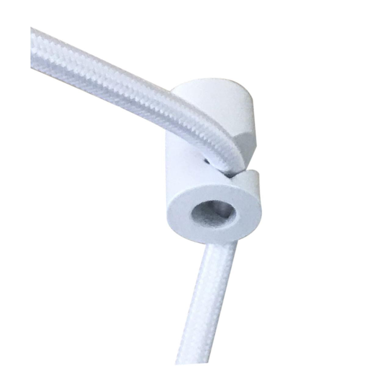 1 Light Swag Plug-In Pendant 18"w White Linen Shade, 17' White Cord