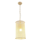 1-Light Wooden Beads Farmhouse Beige Dry Rated Island Pendant Lighting
