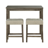 1 Traditional Breakfast Dining Table Set with 2 Stools for Apartment