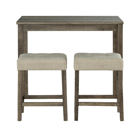 1 Traditional Breakfast Dining Table Set with 2 Stools for Apartment