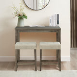 1 Traditional Breakfast Dining Table Set with 2 Stools for Apartment