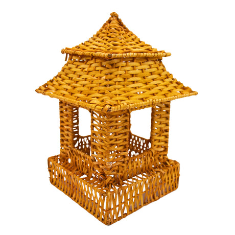 10 (+1 Free Bonus) Small Natural Rattan Pagoda Lanterns - Handmade