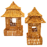 10 (+1 Free Bonus) Small Natural Rattan Pagoda Lanterns - Handmade