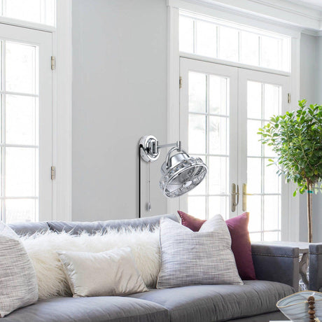 10" Modern Black Small Ceiling Fan with Pull Chain-Parc Decor