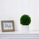 10" Artificial Boxwood Topiary Plant with Decorative Planter-Plant in Planter-Parc Decor