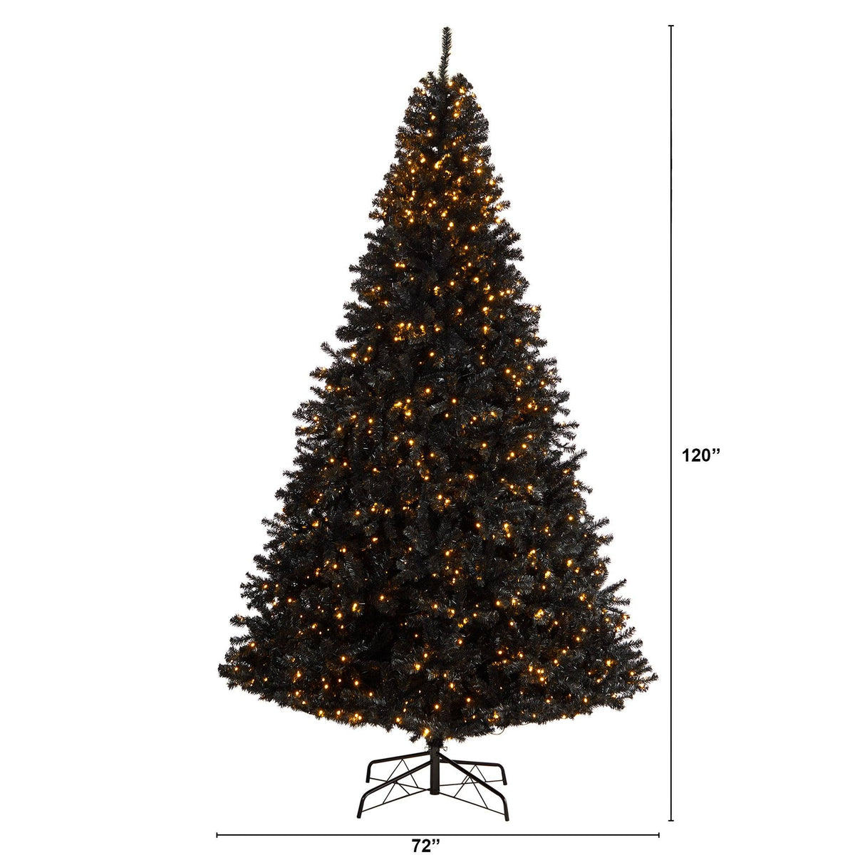 10’ Black Artificial Christmas Tree with 950 Clear LED Lights and 3056 Tips-Christmas Tree-Parc Decor
