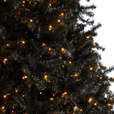10’ Black Artificial Christmas Tree with 950 Clear LED Lights and 3056 Tips-Christmas Tree-Parc Decor