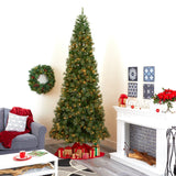 10' Cashmere Slim Artificial Christmas Tree with 750 Warm White Lights and 1908 Bendable Branches-Christmas Tree-Parc Decor