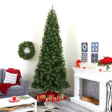 10' Cashmere Slim Artificial Christmas Tree with 750 Warm White Lights and 1908 Bendable Branches-Christmas Tree-Parc Decor