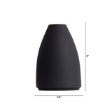 10” Cone Stone Vase Black Matte-Vase-Parc Decor