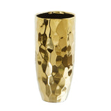 10” Designer Gold Cylinder Vase-Vase-Parc Decor
