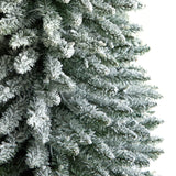 10’ Flocked Pencil Artificial Christmas Tree with 700 Clear Lights and 1145 Bendable Branches-Christmas Tree-Parc Decor