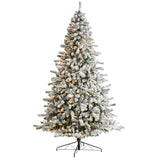 10' Flocked Rock Springs Spruce Christmas Tree with 800 LED Lights and 1880 Bendable Branches-Christmas Tree-Parc Decor