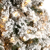 10' Flocked West Virginia Fir Artificial Christmas Tree with 800 Warm White LED Lights and 1680 Tips-Christmas Tree-Parc Decor