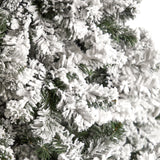 10' Flocked West Virginia Fir Artificial Christmas Tree with 800 Warm White LED Lights and 1680 Tips-Christmas Tree-Parc Decor