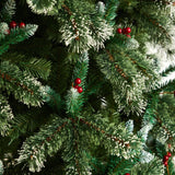 10’ Frosted Swiss Pine Artificial Christmas Tree with 850 Clear LED Lights and Berries-Christmas Tree-Parc Decor