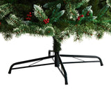 10’ Frosted Swiss Pine Artificial Christmas Tree with 850 Clear LED Lights and Berries-Christmas Tree-Parc Decor