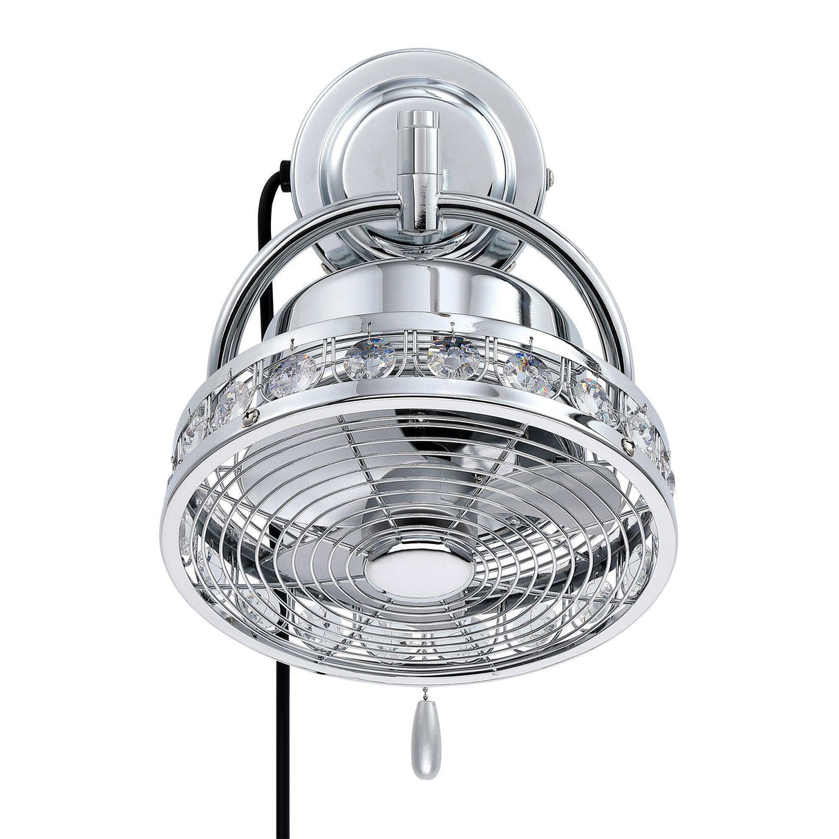 10" Modern Black Small Ceiling Fan with Pull Chain