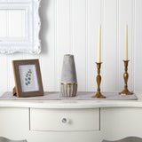 10” Regal Stone Decorative Vase with Gold Accents-Vase-Parc Decor