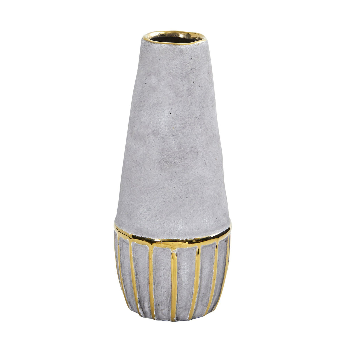 10” Regal Stone Decorative Vase with Gold Accents-Vase-Parc Decor