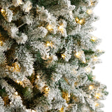 10’ Slim Flocked Montreal Fir Artificial Christmas Tree-Christmas Tree-Parc Decor