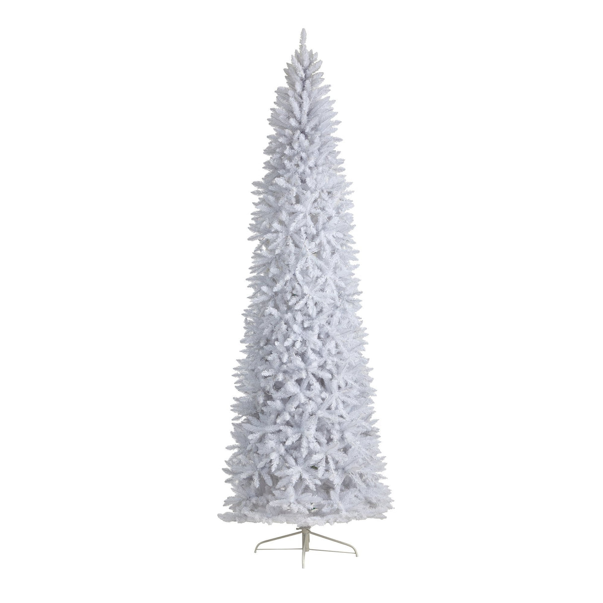10’ Slim White Artificial Christmas Tree with 800 Warm White LED Lights and 2420 Bendable Branches-Christmas Tree-Parc Decor