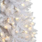 10’ Slim White Artificial Christmas Tree with 800 Warm White LED Lights and 2420 Bendable Branches-Christmas Tree-Parc Decor