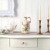 10” Tuscan Ceramic Floral Print Pitcher-Vase-Parc Decor