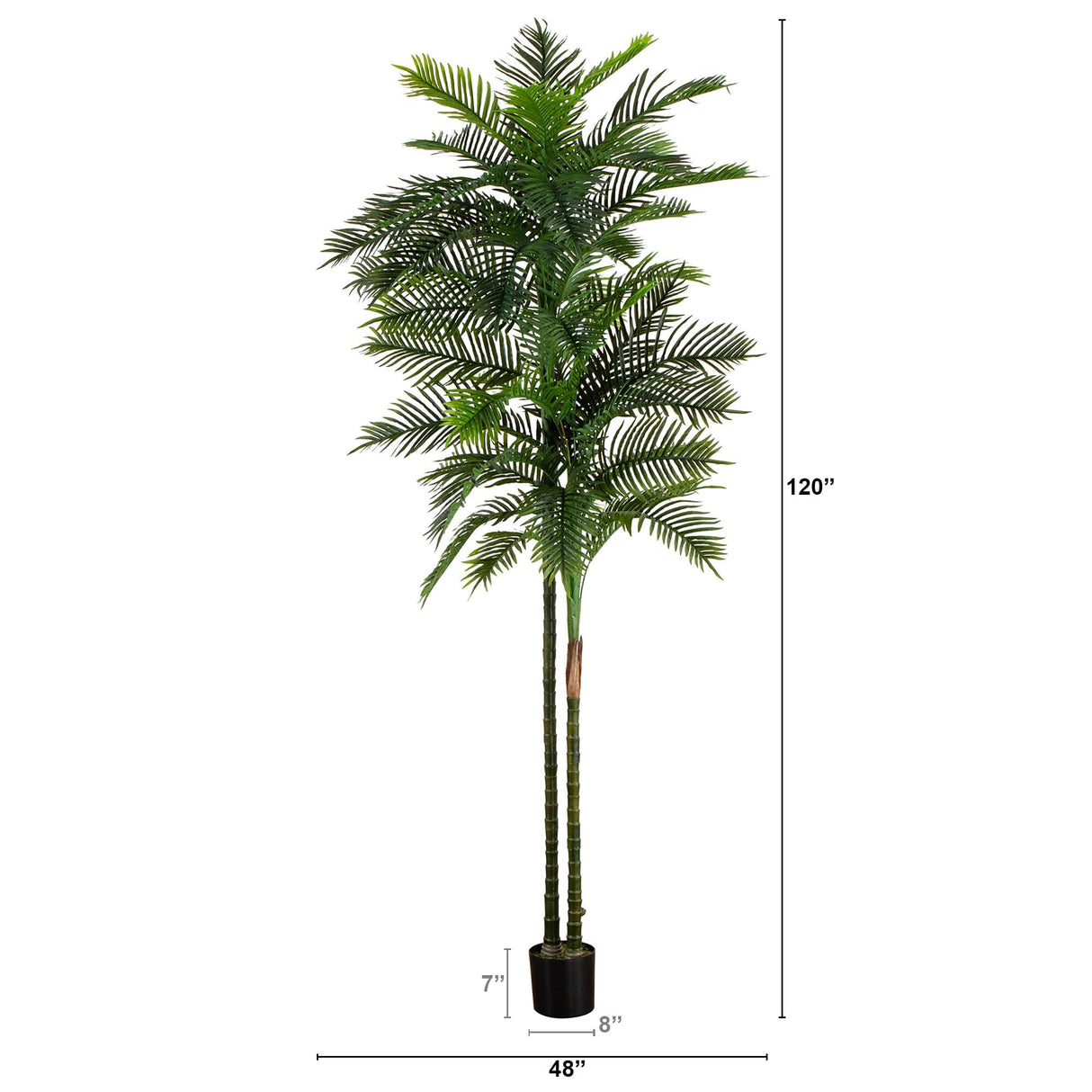 10’ UV Resistant Artificial Double Robellini Palm Tree (Indoor/Outdoor)-Tree-Parc Decor
