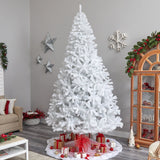 10' White Artificial Christmas Tree with 2200 Bendable Branches and 800 LED Lights-Christmas Tree-Parc Decor