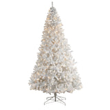 10' White Artificial Christmas Tree with 2200 Bendable Branches and 800 LED Lights-Christmas Tree-Parc Decor