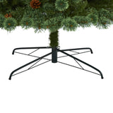 10’ White Mountain Pine Artificial Christmas Tree with 850 Clear LED Lights and Pine Cones-Christmas Tree-Parc Decor