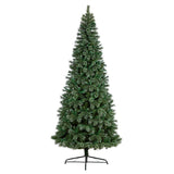 10’ Wisconsin Slim Snow Tip Pine Artificial Christmas Tree with 1050 Clear LED Lights-Christmas Tree-Parc Decor