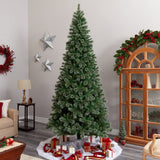 10’ Wisconsin Slim Snow Tip Pine Artificial Christmas Tree with 1050 Clear LED Lights-Christmas Tree-Parc Decor