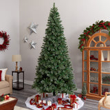 10’ Wisconsin Slim Snow Tip Pine Artificial Christmas Tree with 1652 Bendable Branches-Christmas Tree-Parc Decor