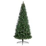 10’ Wisconsin Slim Snow Tip Pine Artificial Christmas Tree with 1652 Bendable Branches-Christmas Tree-Parc Decor