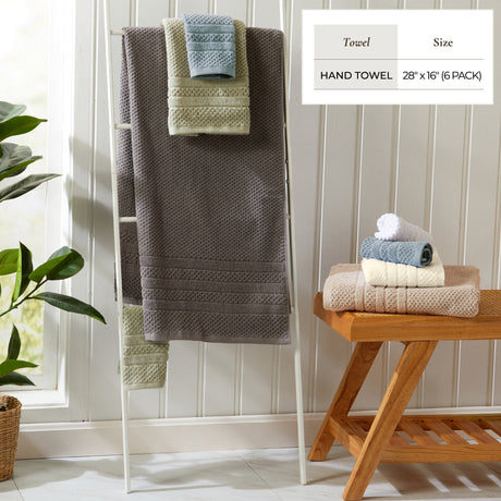 100% Cotton Checkered Jacquard Bath Towel Set - Giuliana Collection