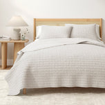 100% Cotton Honeycomb Waffle Garment Washed Quilt Set - Genevieve Collection