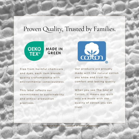 100% Cotton Honeycomb Waffle Garment Washed Quilt Set - Genevieve Collection-Quilts & Comforters-Parc Decor