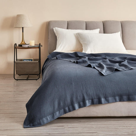 100% Cotton Small Waffle Weave Blanket - Hazel Collection-Blankets-Parc Decor