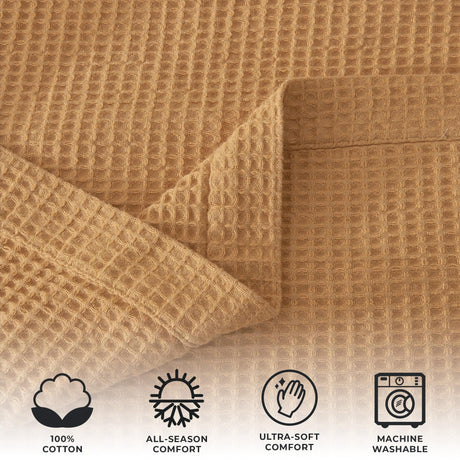 100% Cotton Waffle Weave Blanket - Mikala Collection