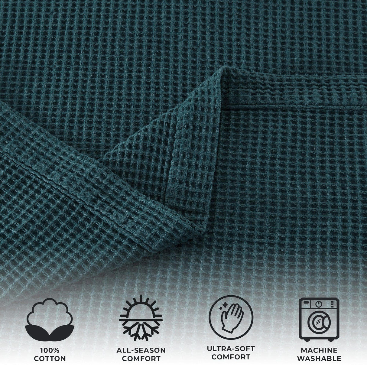 100% Cotton Waffle Weave Blanket - Mikala Collection