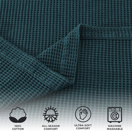 100% Cotton Waffle Weave Blanket - Mikala Collection
