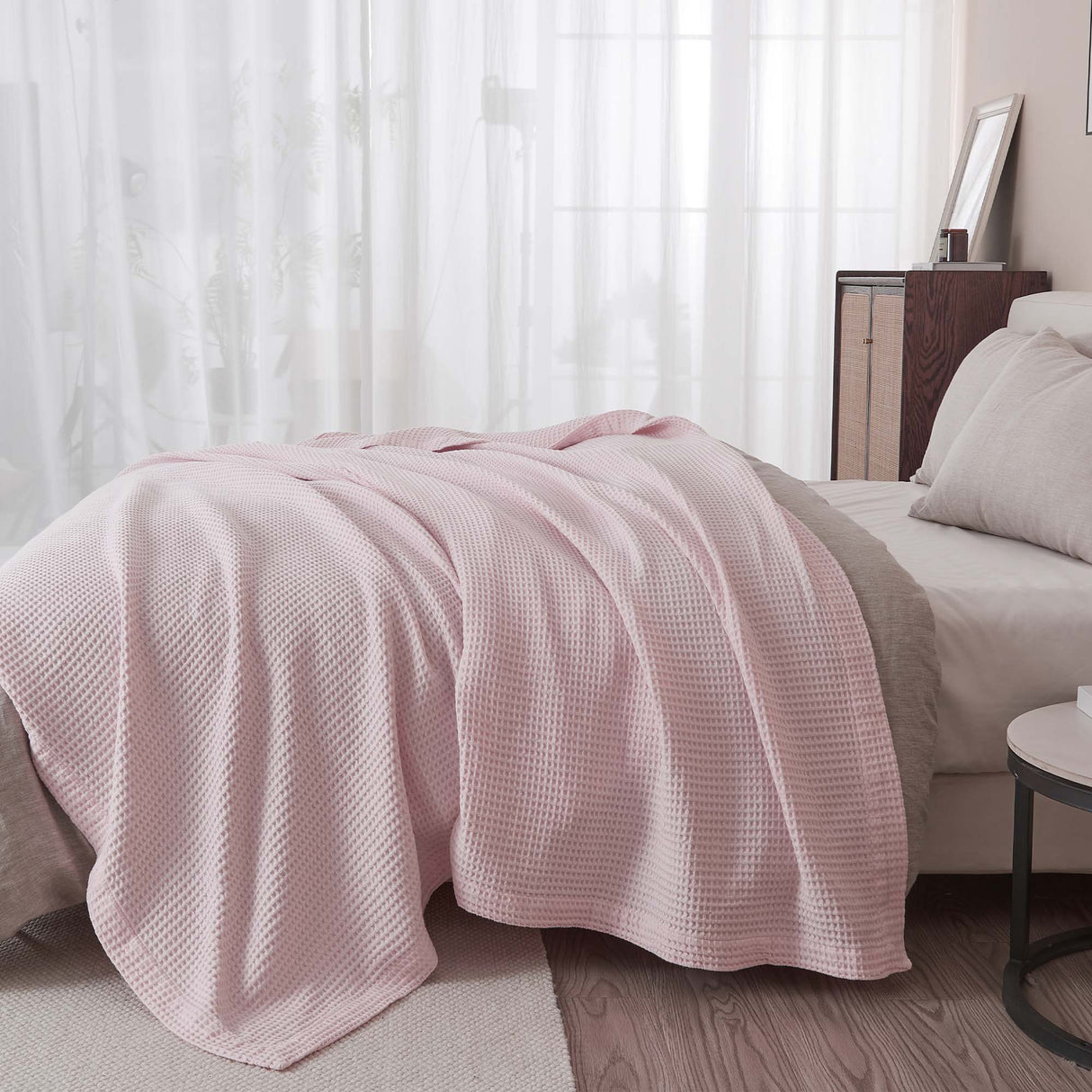 100% Cotton Waffle Weave Blanket - Mikala Collection-Blankets-Parc Decor