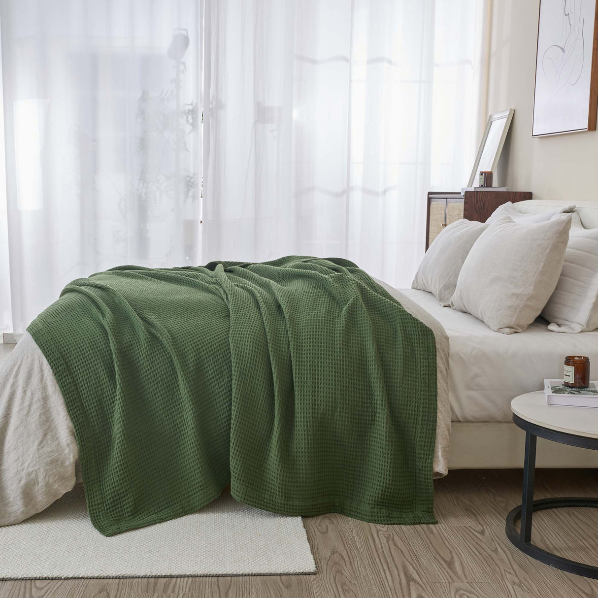 100% Cotton Waffle Weave Blanket - Mikala Collection-Blankets-Parc Decor