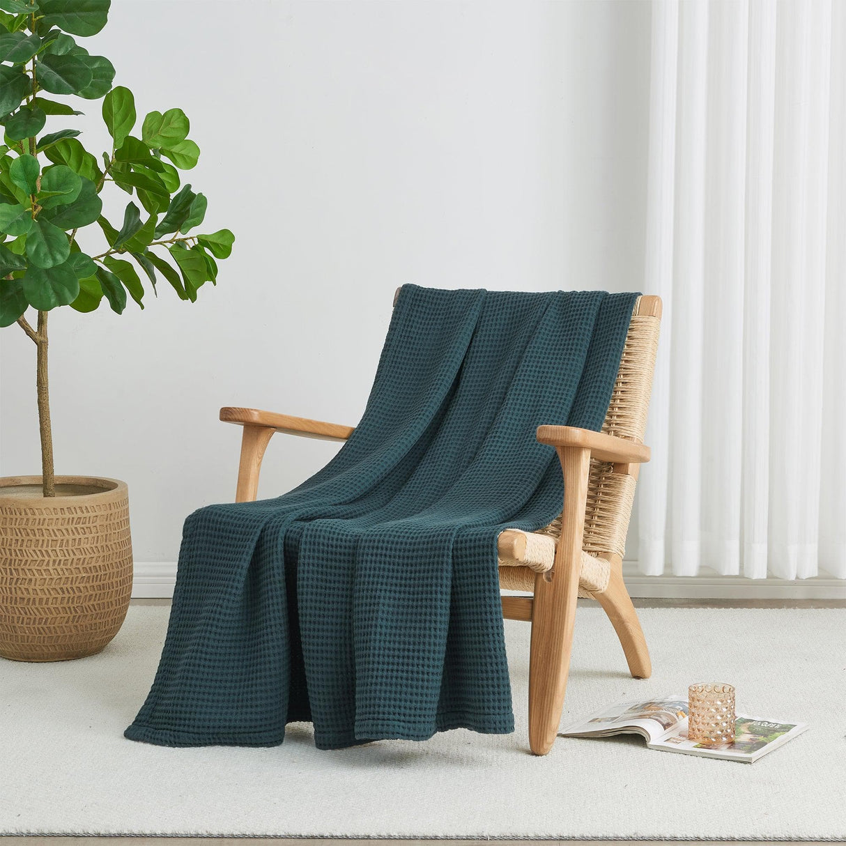 100% Cotton Waffle Weave Blanket - Mikala Collection-Blankets-Parc Decor