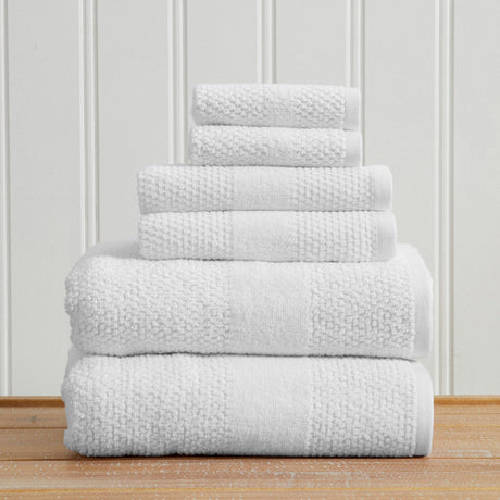 100% Cotton Woven Texture Bath Towel Set - Marbella Collection