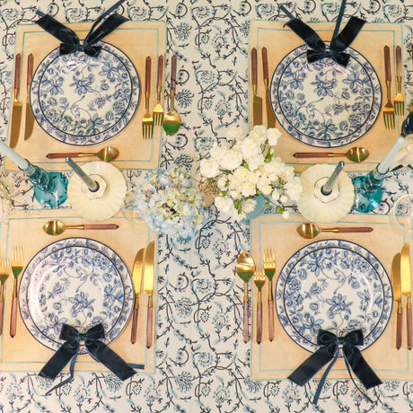 100% Organic Cotton - Eleanor Royal Blue Tablecloth