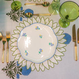 100% Organic Cotton - Toile de Blu Hortensia Tablecloth