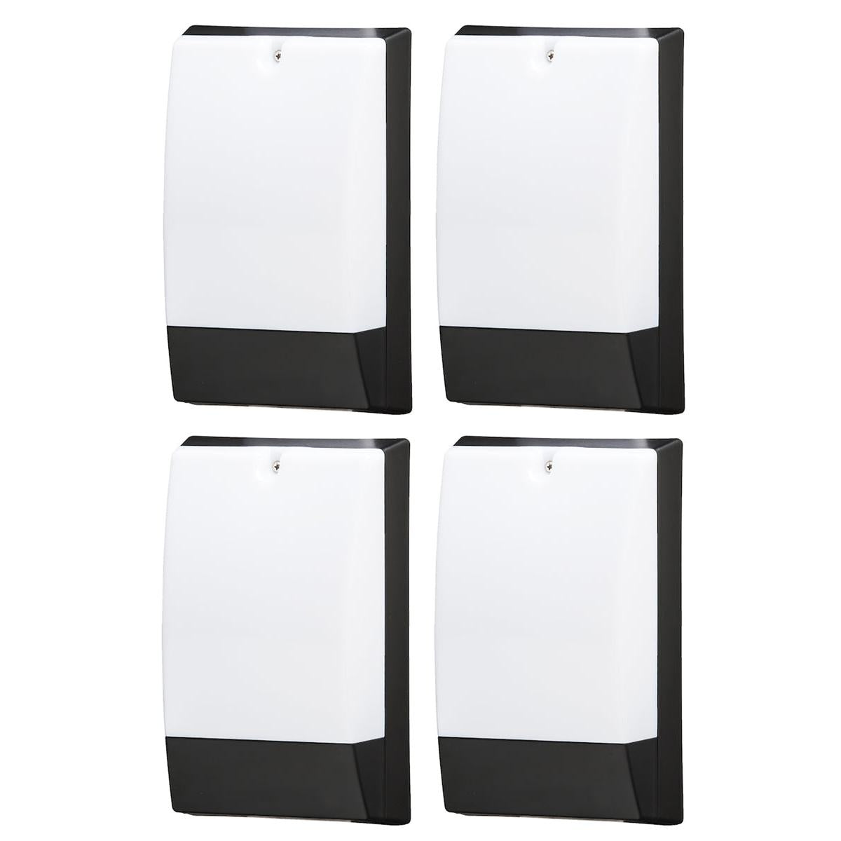 10"H Outdoor LED Wallpack Dusk to Dawn Wall Light, Low Profile Black Finish, White Shade